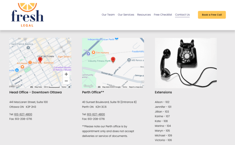 Fresh Legal Ontario law offices book a client intake call